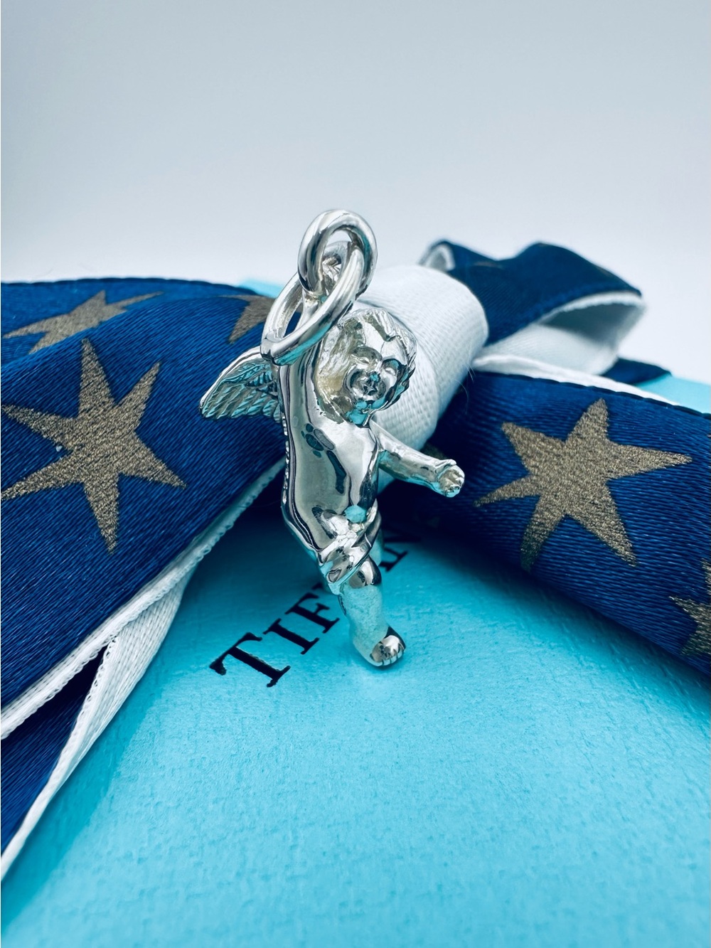 Tiffany & Co. Cherub Angel Charm in Sterling Silver, Rare and Retired